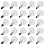 Brightown Clear Globe G40 Screw Base Light Bulbs 1.5-inch Pack of 25