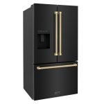 ZLINE Autograph Edition 36 in. 28.9 Cu. ft. Standard-Depth French Door External Water Dispenser Refrigerator with Dual Ice Maker in Black Stainless