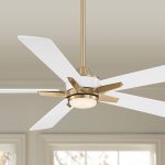 Casa Vieja 52" Vegas Nights Modern Indoor Outdoor Ceiling Fan with Dimmable LED Light Remote Control Soft Brass White Damp Rated for Patio Exterior