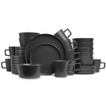 Stone Lain Celina Stoneware Dinnerware Set, Black