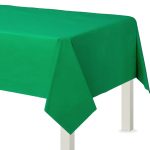 Amscan 54 in. x 108 in. Festive Green Flannel-Backed Vinyl Table Cover (2-Piece)