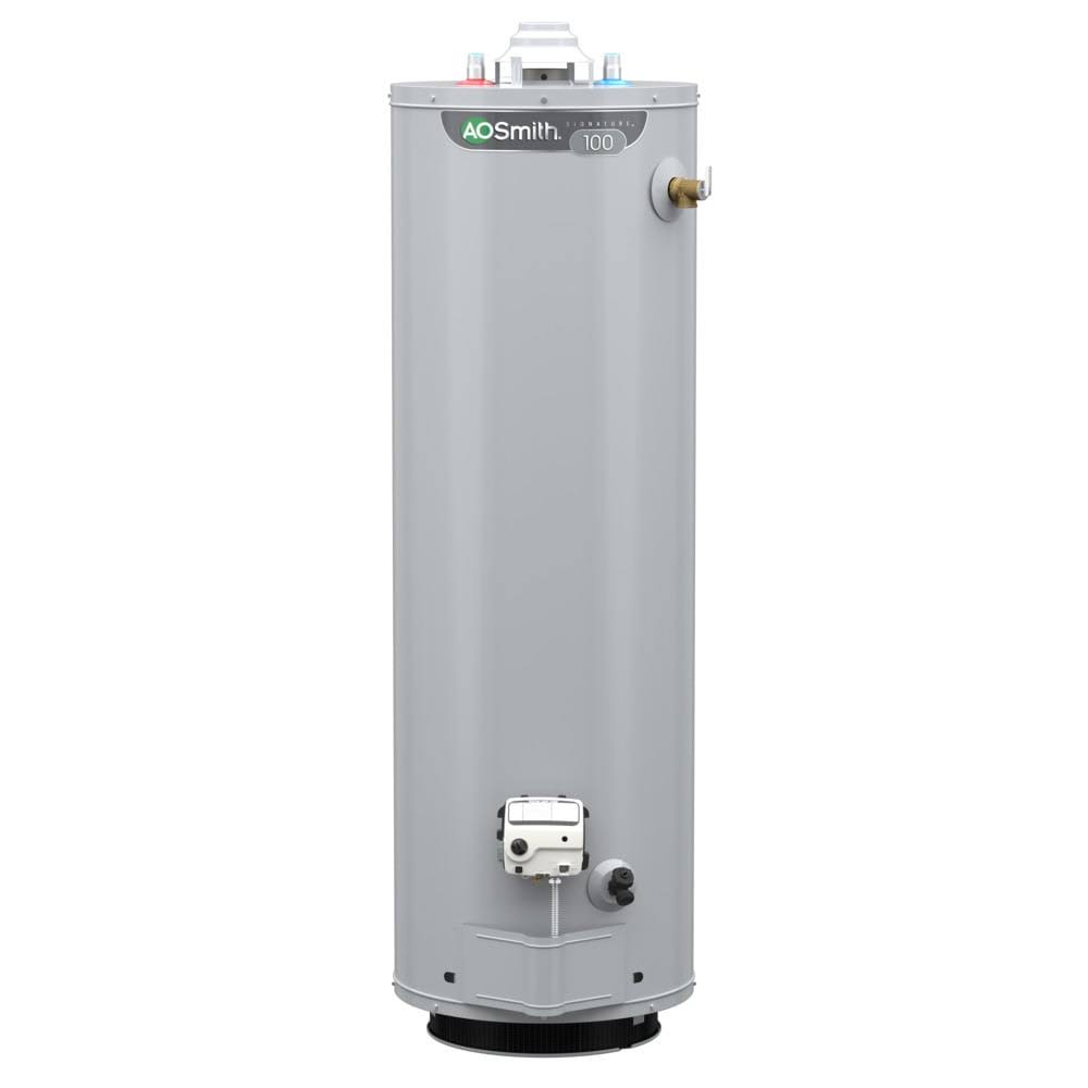 7530ba91502cda591acdc67159628559fffd42874c89c71391feefc24c20abcd.jpg A.O. Smith Signature 100 30-Gallon Tall 6-Year Limited 32000-BTU Natural GAS Water Heater | G6-T3032NVR - Image 1