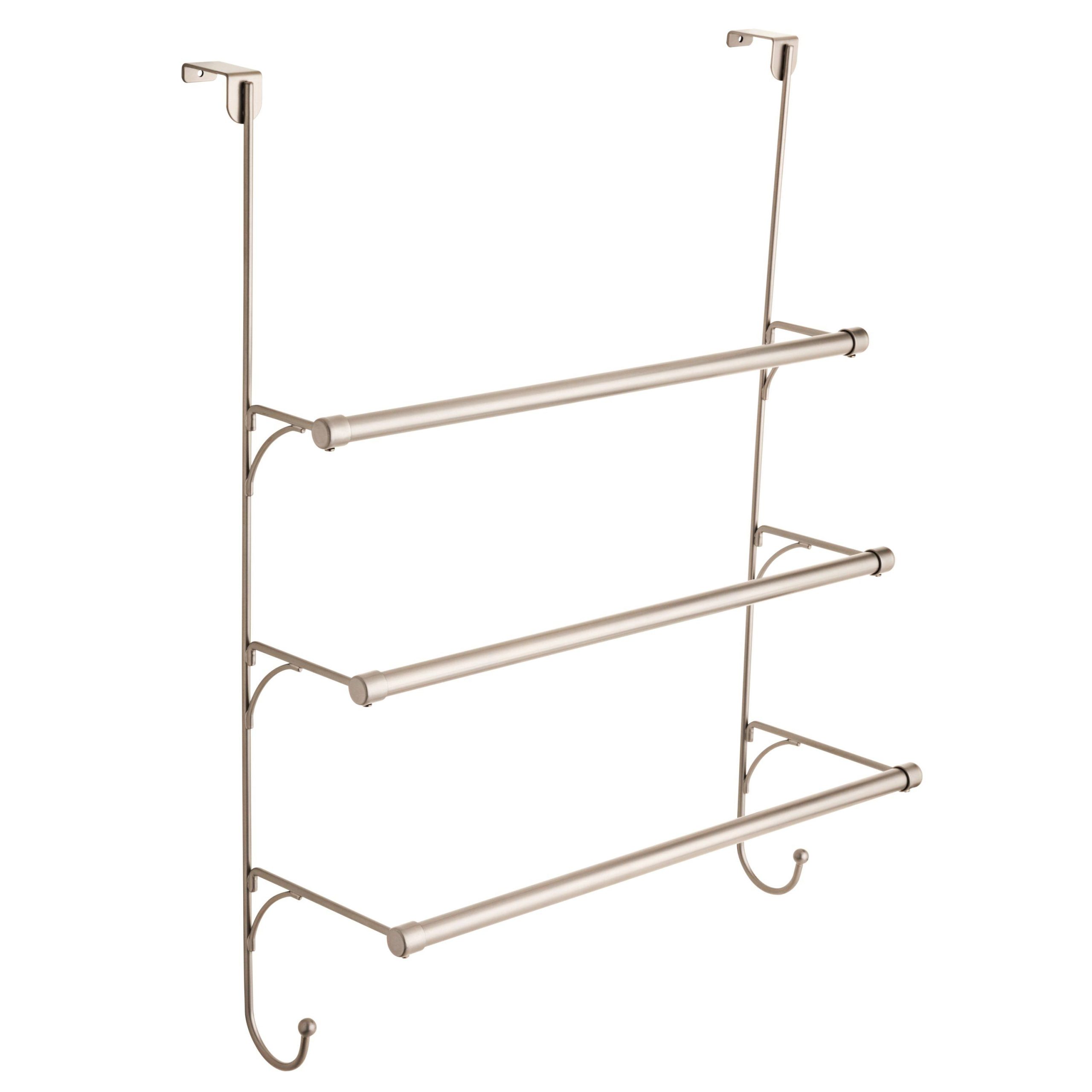 7561edd7c498a0ffc0102afc8a715c7caba1d6c968894deab2312ee12a92a3cc.jpg Franklin Brass 193153-fn Over The Door Triple Towel Rack with Hooks Flat Nickel - Image 1