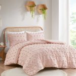 Lucy Clip Jacquard Comforter Set - Pink - Intelligent Design