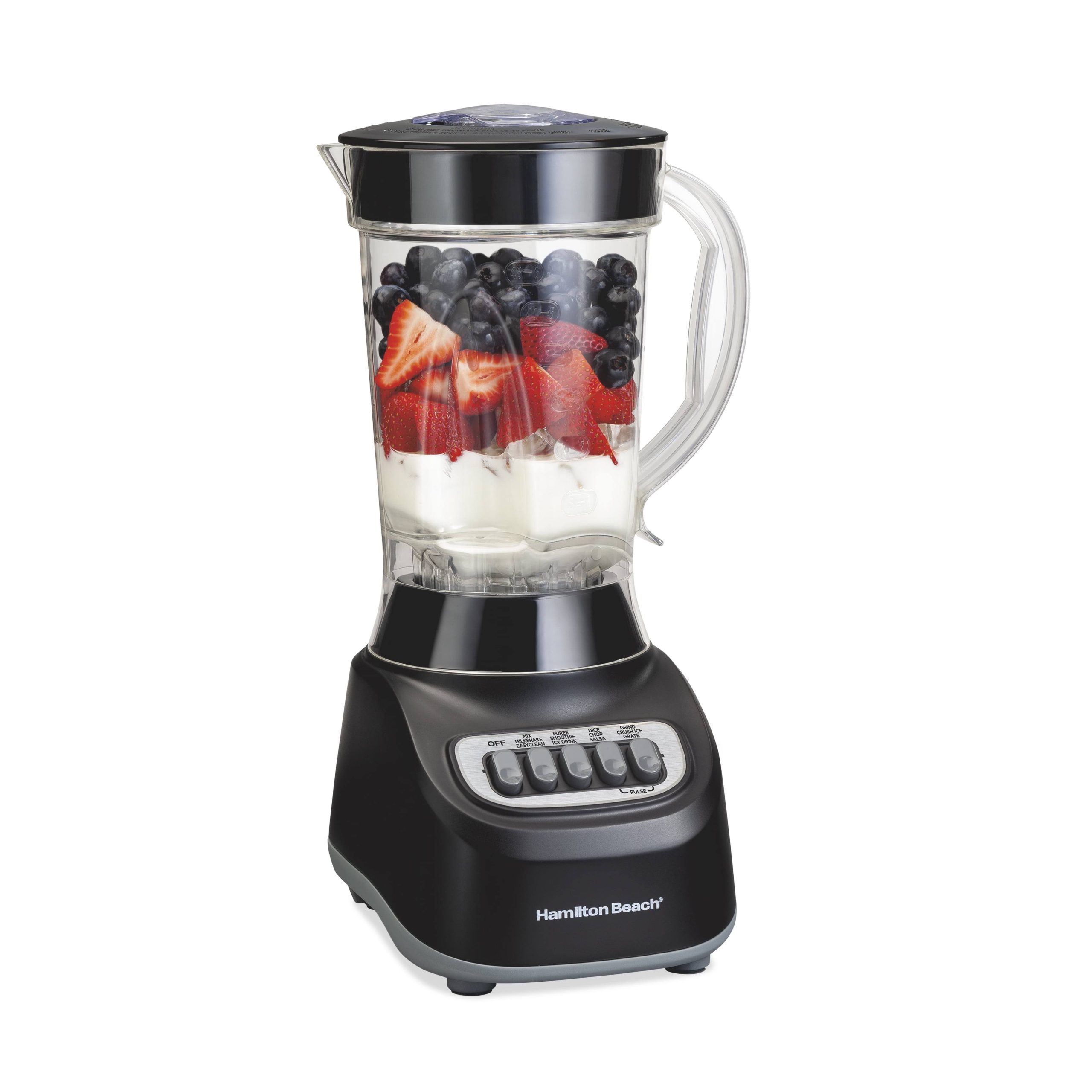 7564a64d383c22f9940c96b5da04a8c13beda4b7f878b3e6c05e6c5a7d7de148.jpg Hamilton Beach Smoothie Blender, 48 oz. Jar, 12 Blending Functions, Black, 50180F - Image 1