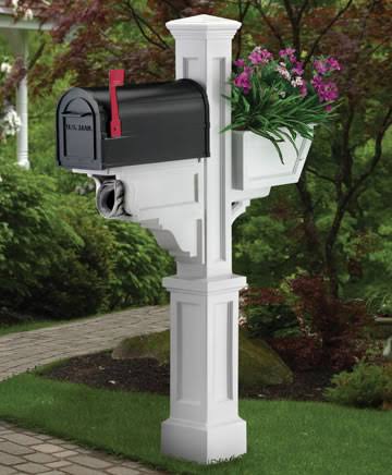 757d95742c897b3af1dc62f3c32de19e9987ff881993a67463aed2457d6ec76e.jpg Mayne 5808W Signature Plus Mailbox Post- White | MA375730 - Image 1