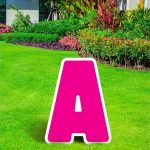 Pink Letter (A) Corrugated Plastic Yard Sign, 24in Birthday Party