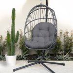 Outdoor Seat/Back Cushion Egg Chair Cushion Fabric: Charcoal