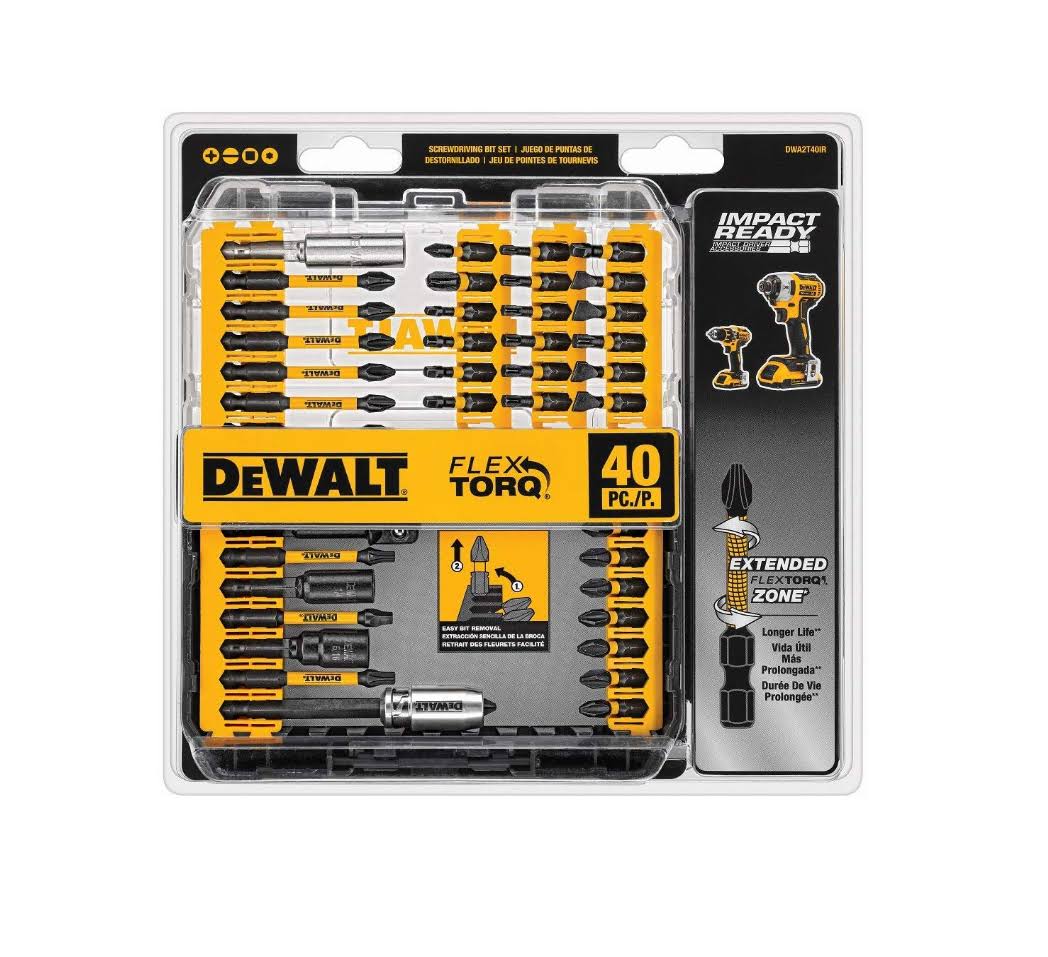 7593f786cbf13131df7a87ac35177d5de51b3f526ccde35f6e2b972b9ef94b51.jpg DeWalt DWA2T40IR Impact Ready FlexTorq Screw Driving Set 40-Piece - Image 1