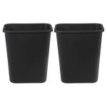 AmazonCommercial 7 Gallon Commercial Office Wastebasket, Black, 2-Pack