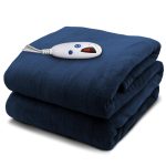 Biddeford Microplush Electric Heated Warming Throw Blanket Navy Blue