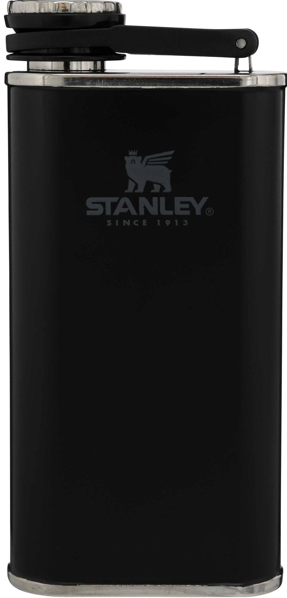 75e90ec11e0353a36bfd1978b3a20c36a9e4ee423f0abf832175d2fa1fe77eb9.jpg Stanley 8 oz Classic Easy Fill Wide Mouth Flask Matte Black - Image 1