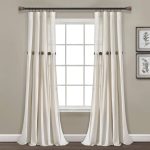Lush Decor Linen Button Single Panel Window Curtain - 95"L x 40"W - Off White