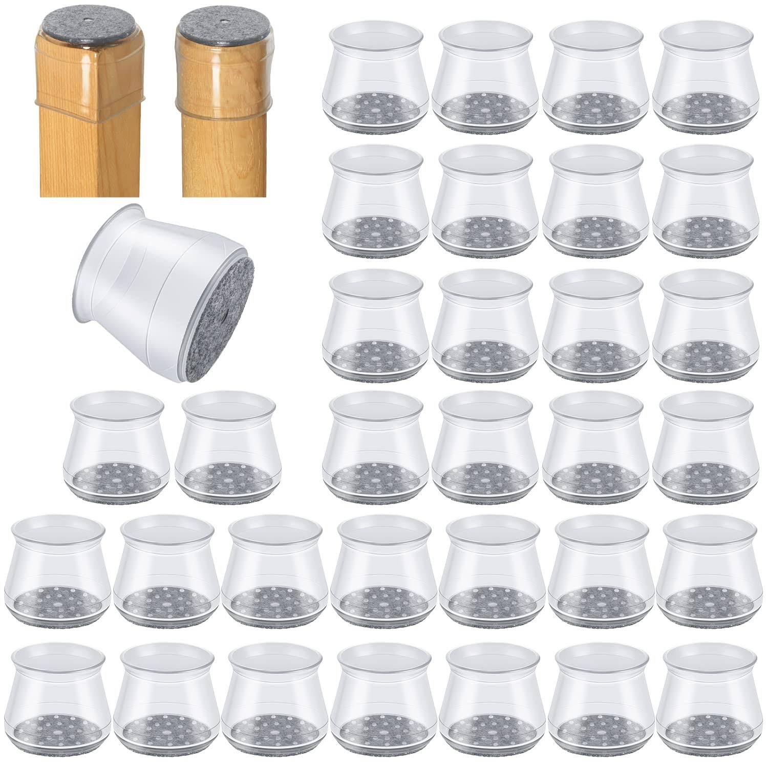 7650b6e49966061bb5a3cb6ce86ef2e63ecc282425111c8396d4c23c59c340e9.jpg OASMU 32 Pcs Chair Leg Protectors for Hardwood Floors, Silicone Felt Furniture Leg Cover Pad for Protecting Floors from Scratches and - Image 1
