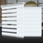 SEEYE Zebra Shade Blinds Horizontal Window Curtain Day and Night Blind Dual Layer Shades Easy to Install 41.3"�G59", White