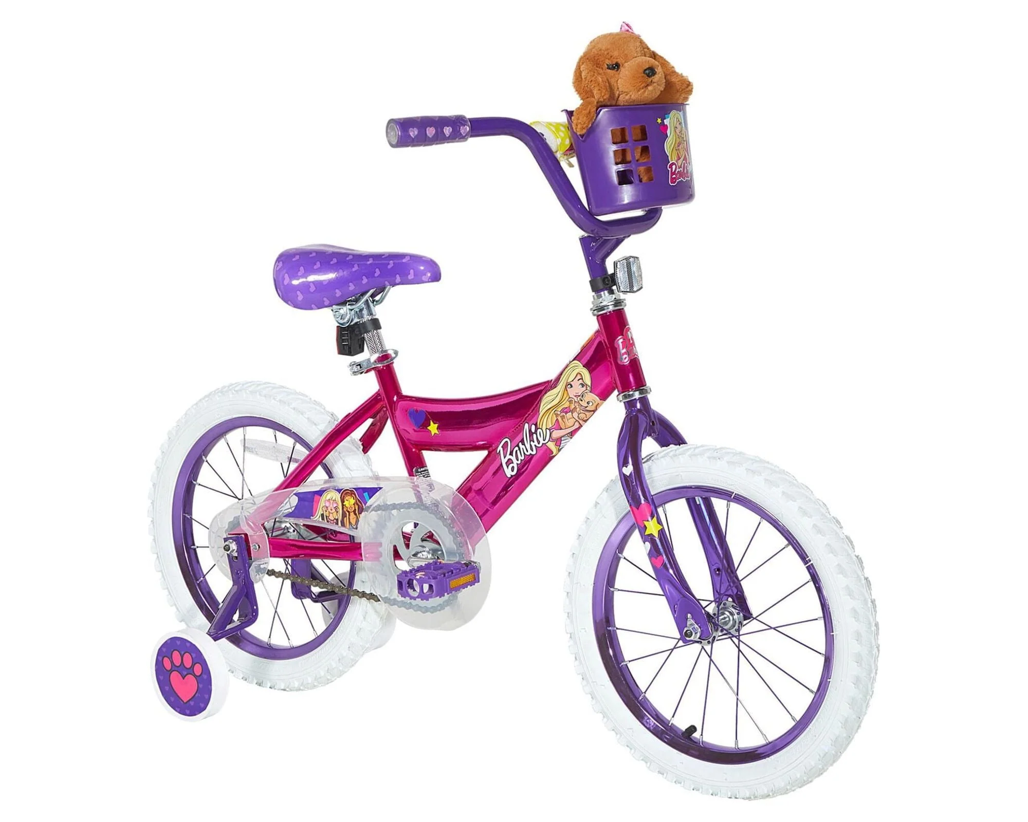 766f1938db46a78adb11b5e6ce2dcd43762dc266054c54b61c7073ec605c3149.webp Dynacraft Barbie 16 - Inch Girls Bike for Age 6 - 10 Years - Image 1
