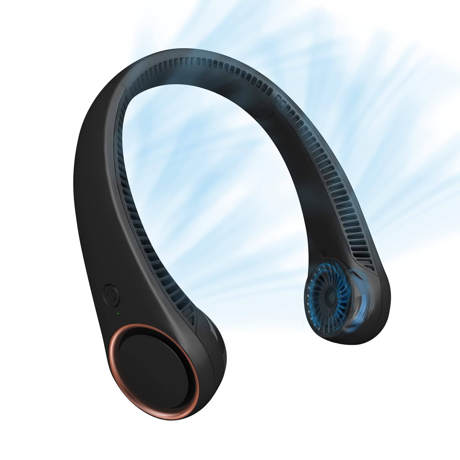 767f1e458ddad8f73d01126c5aa0c2b40a1f40fdd37f1122c65fd8541deaf000.jpg cIVPOWER Portable Neck Fan, Hands Free Bladeless Cooling Personal Fan,3 Speeds Adjustment,78 Air Outlet, Headphone Design, Rechargeable, USB Powered - Image 1