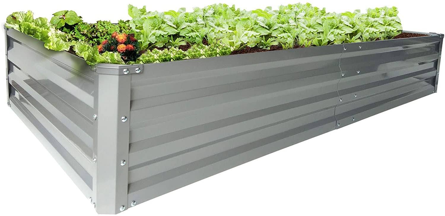 76893e3d5c74ce67da3b404b092b83db7f2d0522fb381d677054750a7998c51c.jpg zizin Galvanized Raised Garden Beds Metal Elevated Planter Box Steel Large Vegetable Flower Bed Kit (6 �G3 �G1 ft) - Image 1
