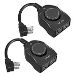 TiFFCOFiO Outdoor Timer for Lights Waterproof, Dusk to Dawn Sensor Countdown Outlet Timer, 2 Grounded Electrical Outlets for Christmas and Halloween