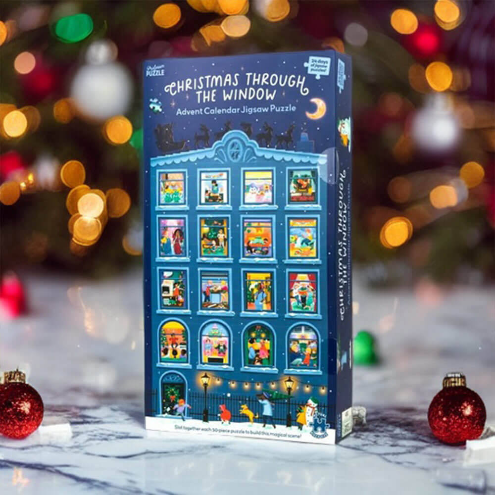 7694abedcbaba8ee37fd2f5f07117af3f925e77937af6b1c333e335af177dfbf.jpg Professor Puzzle Christmas Through The Window Jigsaw Advent Calendar - Image 1