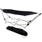 Lavish Home 80-OUTHAM-BLK Portable Hammock with Stand Black