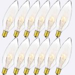 Seigun 40 Watt Clear Candelabra Base (E12) 110V_120V,Flame Shaped Incandescent Chandelier Light Bulbs,Dimmable, Warm White
