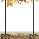 Derkniel 10 ft Outdoor String Light Pole Stand for Garden Lawn, Adjustable Globe Patio Light Post for Hanging Outside Decorate Lighting, 2 Packs