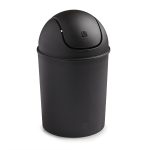 Umbra Mini Waste Can with Swing Lid, Matte Black, 1.5 gal