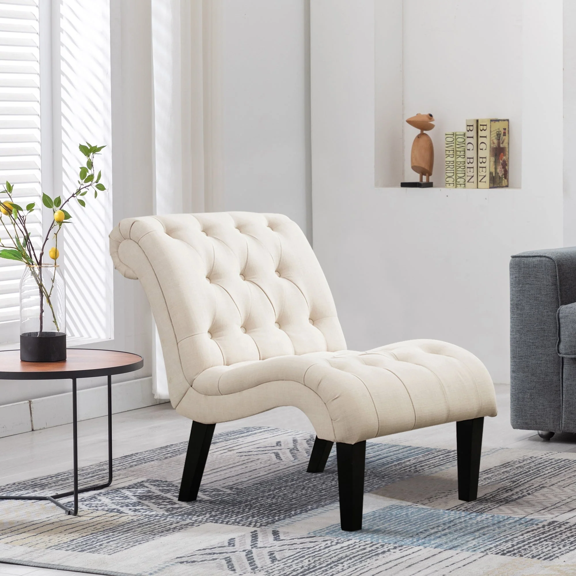 76e52e608701f7a1fa13c8063ea033aa5e0ed63f1443635f768c837c0545343f.webp Andeworld Upholstered Accent Chair for Bedroom Living Room Chairs Lounge Chair with Wood Legs Cream Fabric - Image 1