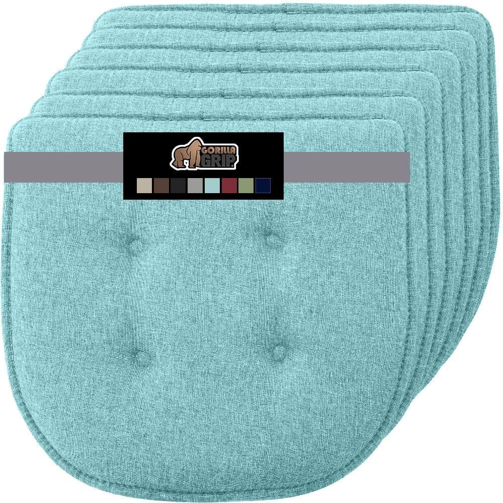 771d9a672ecd5b42e0743ae985620ce1574a61c9b7a670c0c9466afd9a70078b.jpg Gorilla Grip Extra Thick Tufted Chair Pad Memory Foam Cushions, Pack of 6 Comfortable Seat Cushion, Durable Slip Resistant, Dini - Image 1