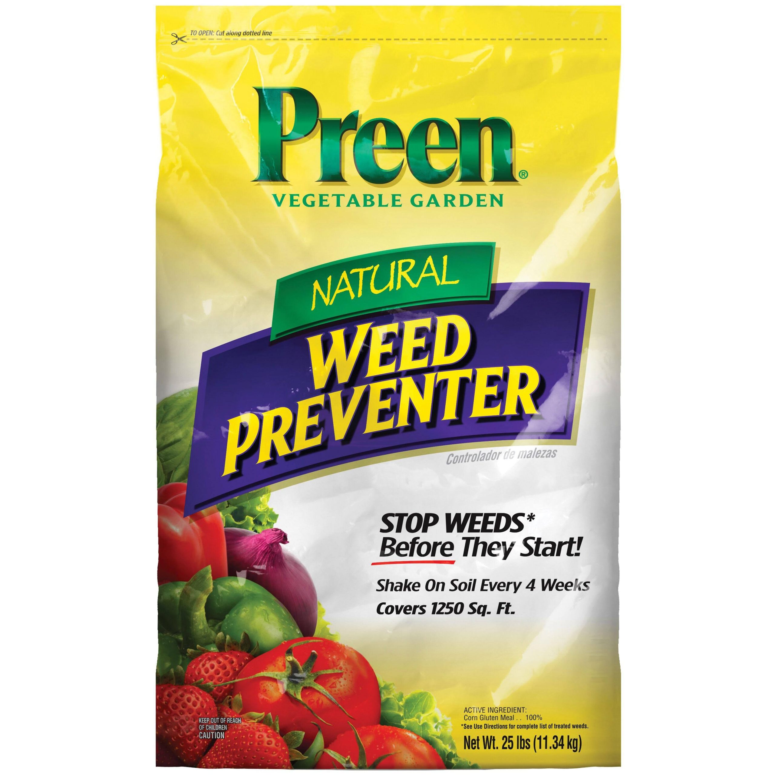 7728754ddd50fb1951b2b30bdc1caaa04fe0c8d6cf80b7a388baefb120bfa0e4.jpg Preen 25 lbs. Natural Vegetable Garden Weed Preventer - Image 1