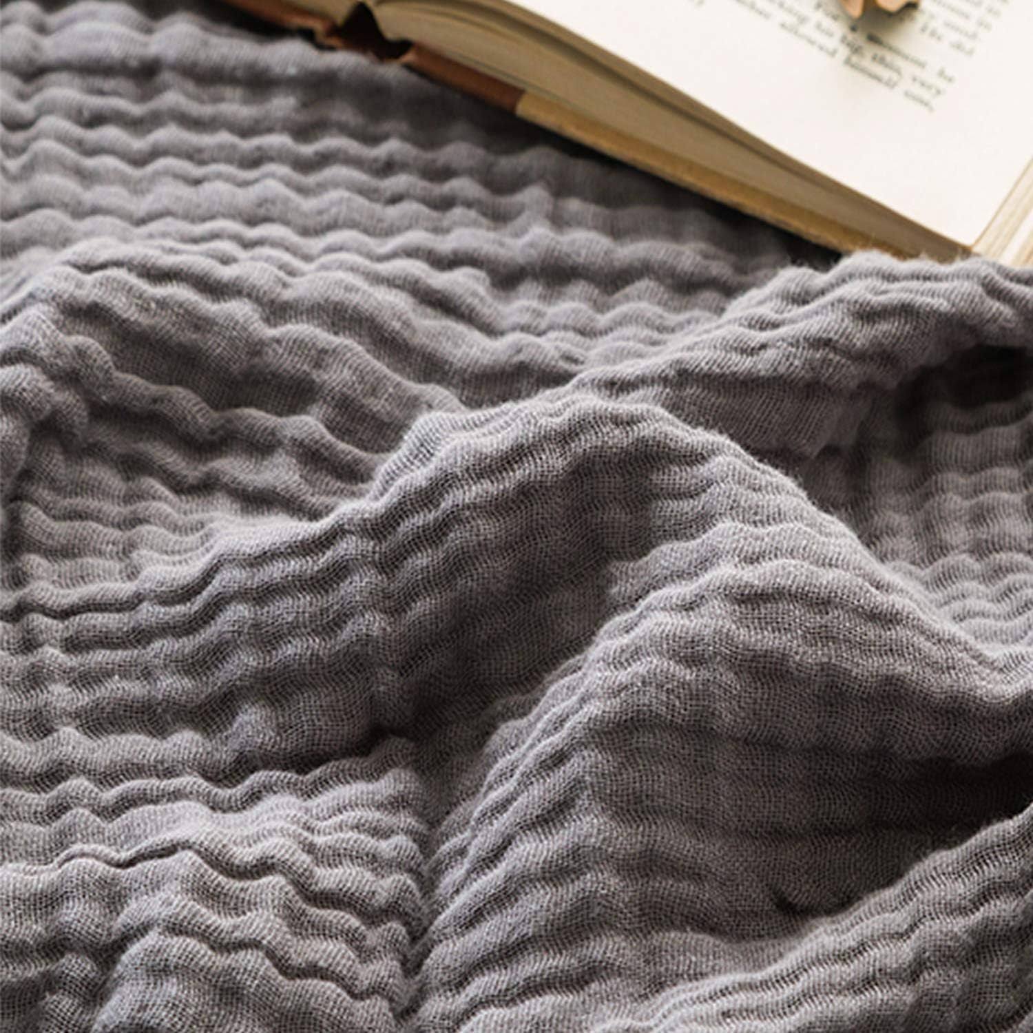 7734e7238ad19748e20347cc467359982bde5282e6df37c23579b309973d1e55.jpg Emme Cotton Blanket Soft Muslin Throw Blanket for Couch Bed 4-Layer Breathable Gauze Blanket for All Season Soft and Lightweight - Image 1