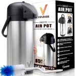 Vondior Airpot Coffee Dispenser with Pump - Insulated Stainless Steel Thermal Beverage Dispenser - 85 oz
