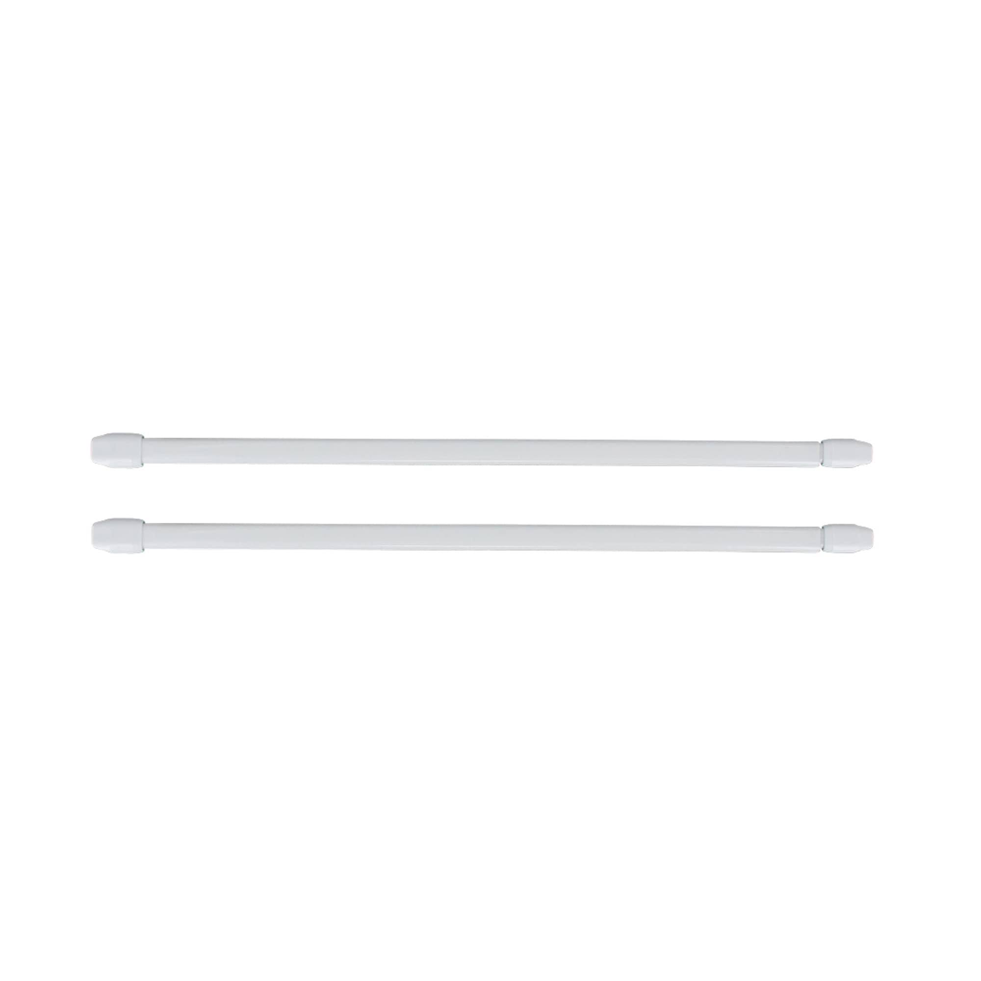 774d5c1eafed49664ffac4f1033a80435fbbe6c01593f966dc4789e1981f26a5.jpg Evideco White Adjustable Flat Sash Rod Set of 2 - 24" to 31.8" - Image 1