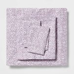 King Printed Microfiber Sheet Set Light Purple Daisy - Room Essentials