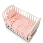 Bella & Saul Bedding Set Girl Baby Boy Nursery Comforter Set of 3, Fitted for A Mini Portable Crib 24x38 INCHES. (Pink), 24x38in