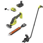 Ryobi P2980-AC One+ 18V Cordless Grass Shear and Shrubber Trimmer with Caddy and 2.0 Ah Battery and Charger