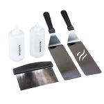 Blackstone 1542 Flat Top Griddle Professional Grade Accessory Tool Kit (5 Pieces) 16 oz Bottle Two Spatulas Chopper/Scraper and One