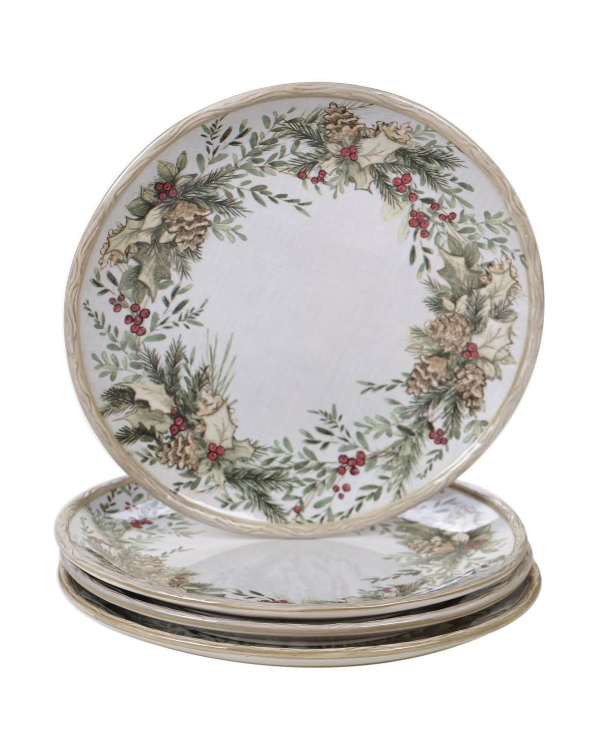 77e44fce4ec8bf1f04bb75922a5abd744dfb1c2875518ba1338a84e164babe93.jpg Certified International Holly and Ivy Dinner Plates (Set of 4) - Image 1