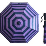 Misty Harbor Automatic Open Folding Rain Umbrella Navy Purple, adult unisex