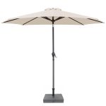 Greesum 9ft Patio Umbrella Outdoor Market Table Umbrella with Push Button Tilt, Crank and 8 Sturdy Ribs for Garden, Lawn,Backyard & Pool