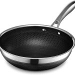 HexClad 10 inch Hybrid Stainless Steel Wok Pan, Nonstick, Black