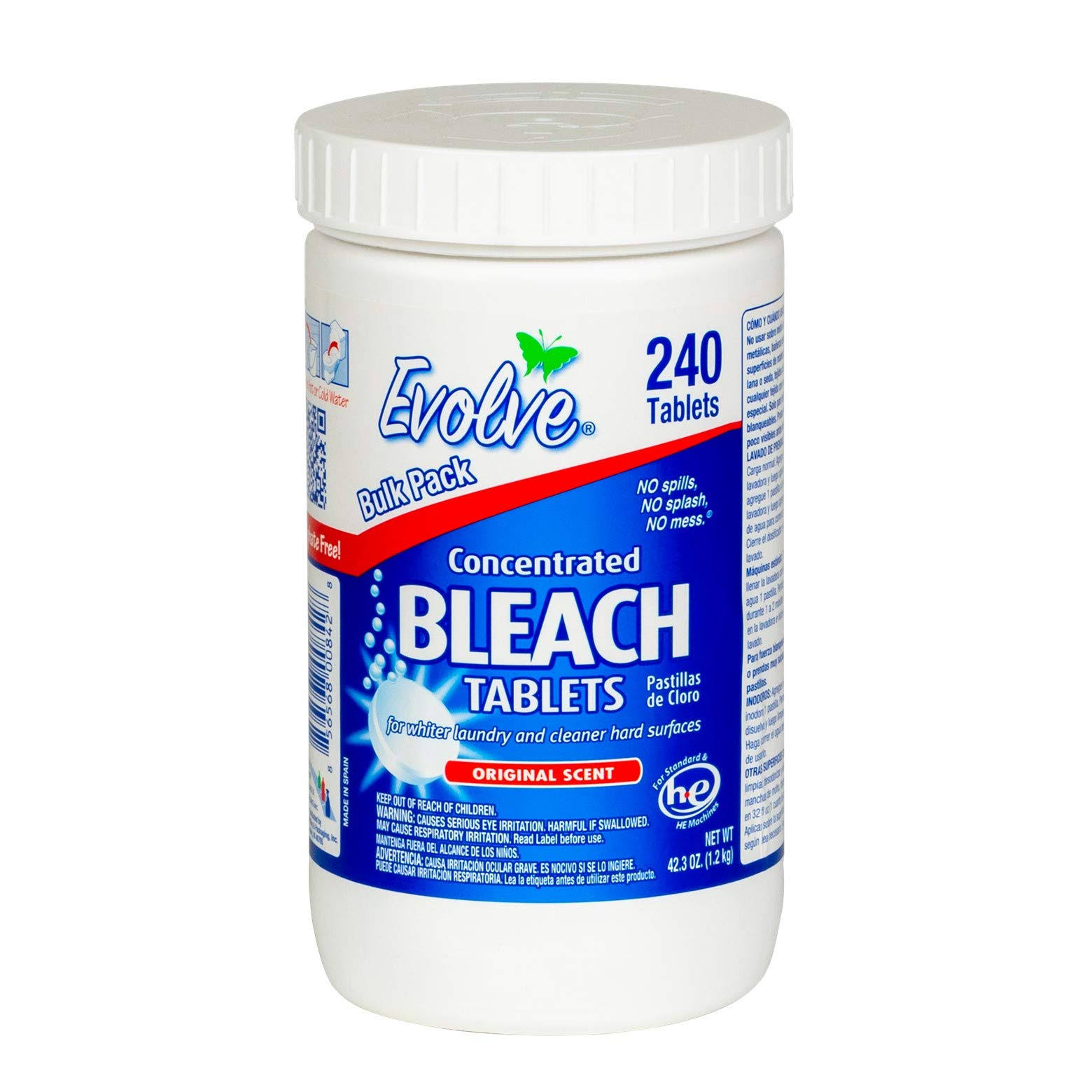78324cc7c27780c4834d30ba7d16023dd2fa2b1b127bc514c96d1e6ab10cde6f.jpg Evolve Concentrated Bleach Tablet 240 Tablets 1 Pack Original Scent - Image 1
