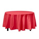 Exquisite Red Round Plastic Table Cover