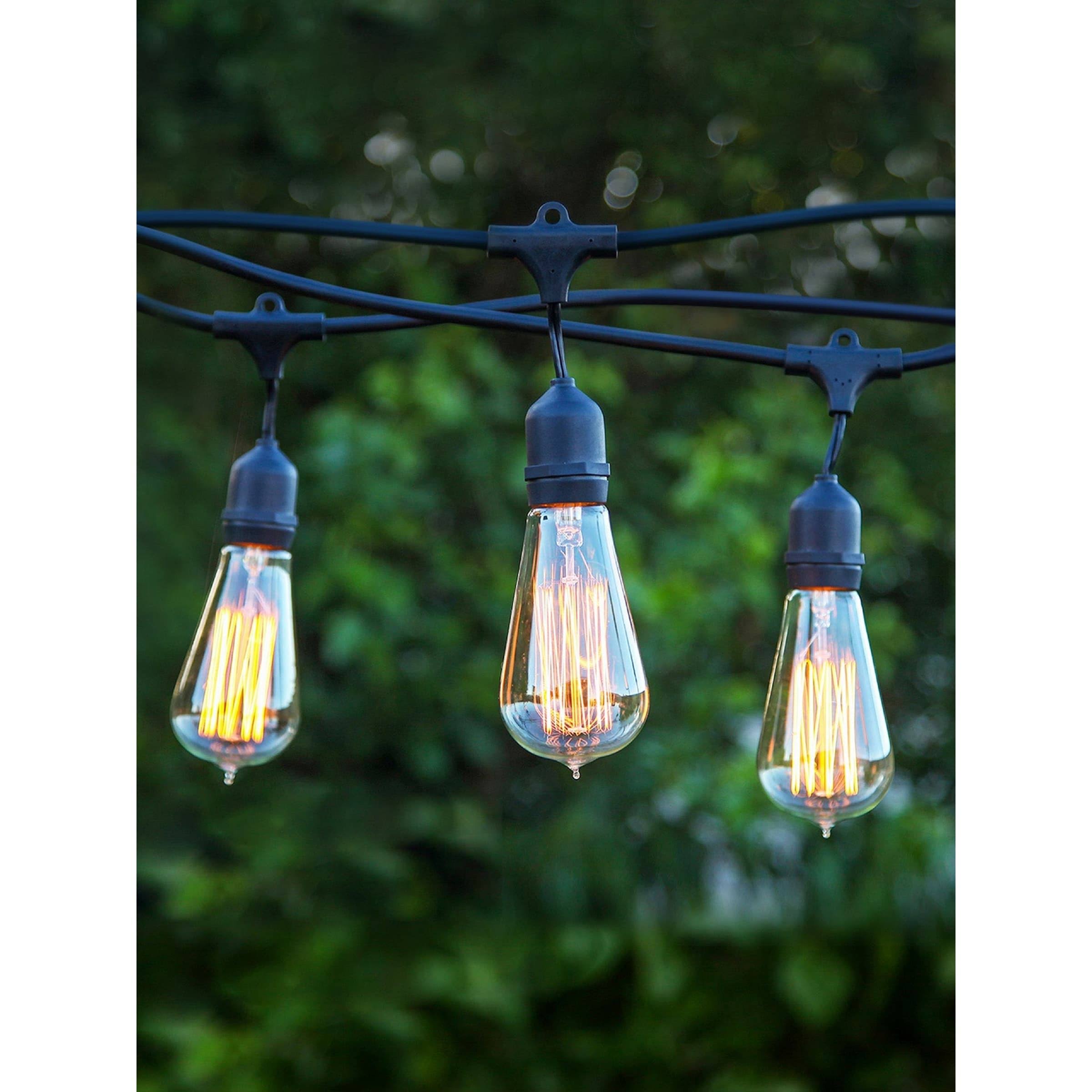 788d9f2db9c76b9e20b83635f76f95cbe660bf9df4577b78f1d875be30d456c5.jpg Brightech Ambience Pro - Waterproof Incandescent Outdoor String Lights - Hanging Vintage Edison Filament Bulbs - 48 ft - Image 1