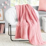 Your Zone Pink, Soft, Oversized, Fuzzy Throw Blanket for Kids, 72 x 5