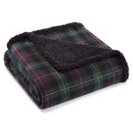 Eddie Bauer Mountain Pine Tartan Green Throw Blanket Dark Green