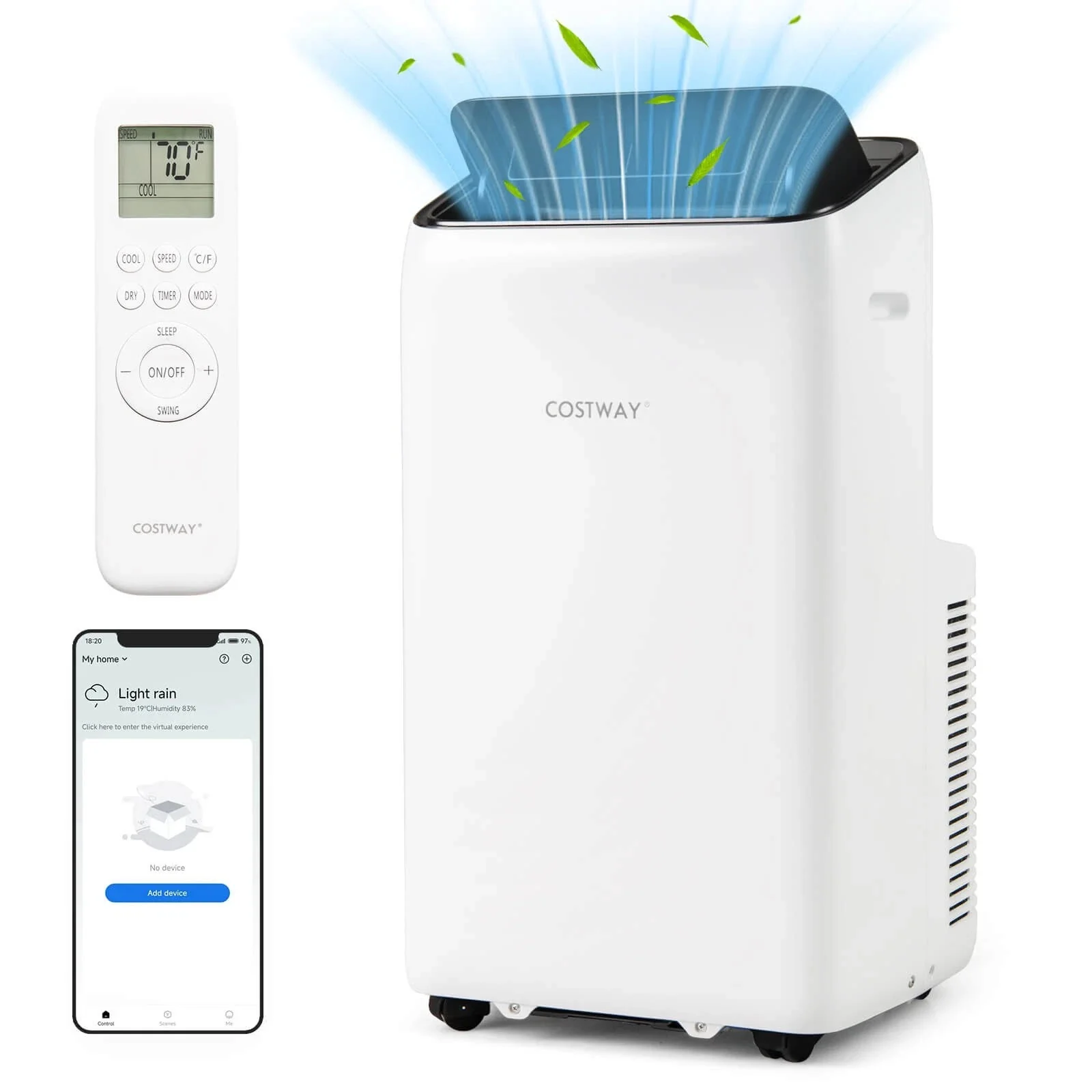 78d3358cf37ab6247f857cfb29a2aa77d1de8afaaaab985dc3a3784c0db3b8b0.webp 14000 BTU Inverter Portable Air Conditioner, WiFi Smart 3-in-1 AC Unit with Dehumidifier & Fan, App/Voice Control, Window Kit for 650 Sq. Ft Rooms - Image 1