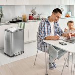 13 Gallon Stainless Steel Dual Kitchen Trash Can Home Zone Living