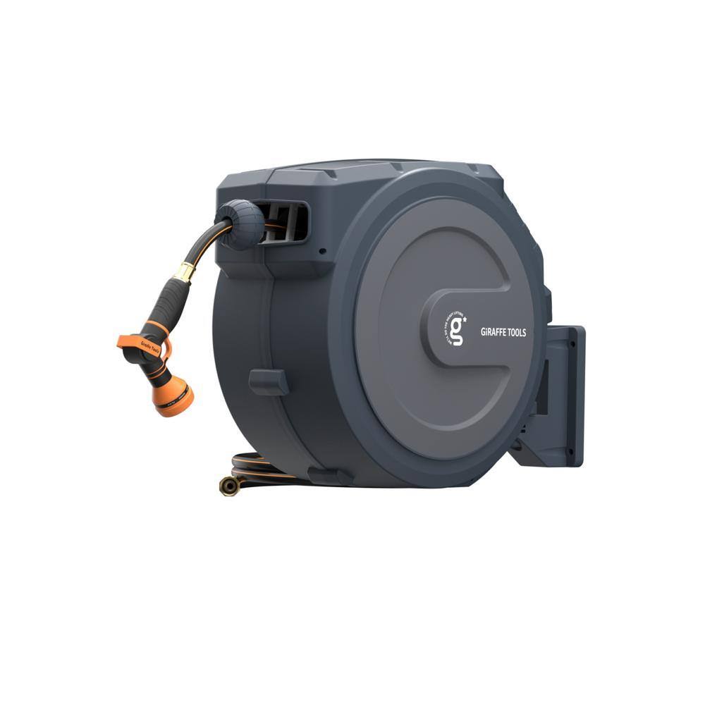 7913c0b2f42ed95d45fdf73a3d47e39c1446268d06cf13ffee7e44f14bfc415a.jpg Garden Retractable Hose Reel-1/2 in. to 100 ft. Wall Mounted, Dark Grey - Image 1
